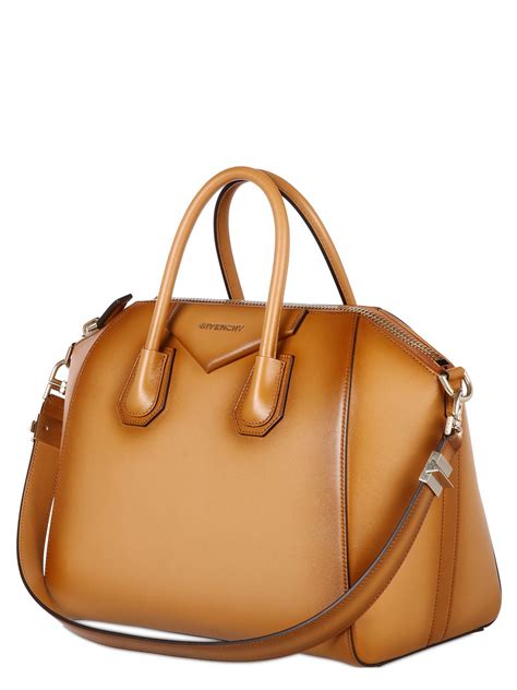 givenchy antigona medium smooth leather satchel bag camel|Givenchy antigona medium leather tote.